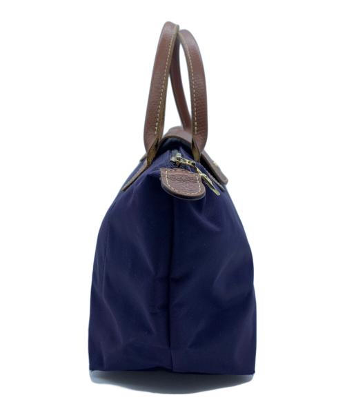 LONGCHAMP（ロンシャン）LONGCHAMP (ロンシャン) ハンドバッグ ネイビー×ブラウンの古着・服飾アイテム