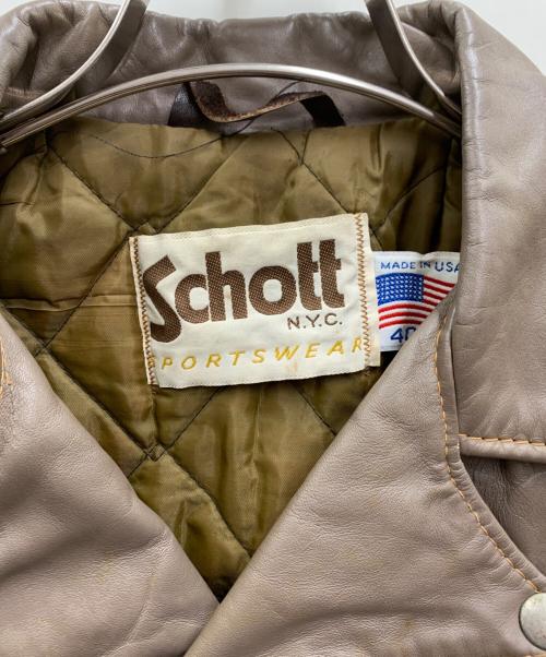 Schott（ショット）Schott (ショット) レザージャケット ブラウン サイズ:40の古着・服飾アイテム