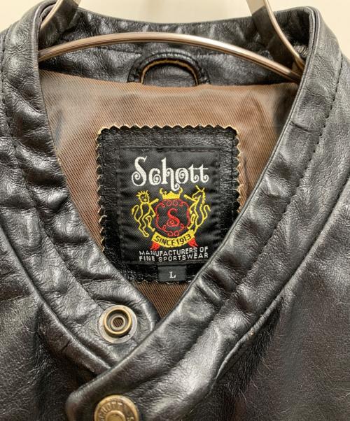 Schott（ショット）Schott (ショット) レザージャケット ブラック サイズ:Lの古着・服飾アイテム