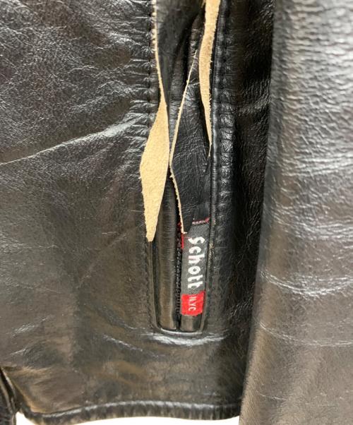 Schott（ショット）Schott (ショット) レザージャケット ブラック サイズ:Lの古着・服飾アイテム