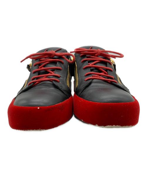 GIUSEPPE ZANOTTI（ジュゼッペザノッティ）GIUSEPPE ZANOTTI (ジュゼッペザノッティ) シューズ ブラック×レッド サイズ:43の古着・服飾アイテム