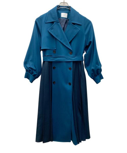 HARE（ハレ）HARE (ハレ) バイカラープリーツコート ブルー×ネイビー サイズ:Freeの古着・服飾アイテム