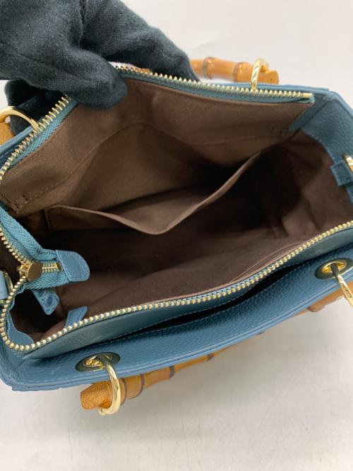 mieno（ミーノ）mieno (ミーノ) ハンドバッグ ブルーの古着・服飾アイテム