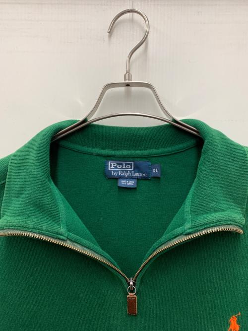 POLO RALPH LAUREN（ポロ・ラルフローレン）POLO RALPH LAUREN (ポロ・ラルフローレン) ハーフジップスウェット グリーン サイズ:XLの古着・服飾アイテム