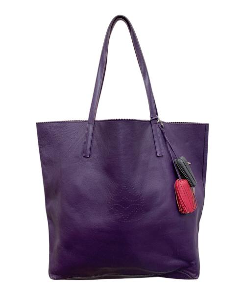 LOEWE（ロエベ）LOEWE (ロエベ) レザーハンドバッグ パープルの古着・服飾アイテム