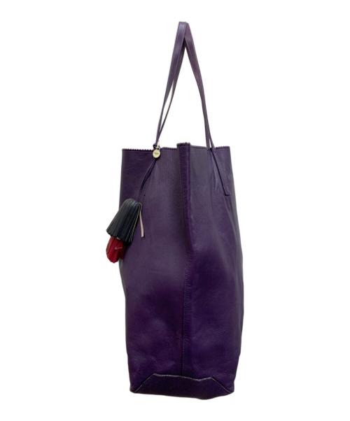LOEWE（ロエベ）LOEWE (ロエベ) レザーハンドバッグ パープルの古着・服飾アイテム
