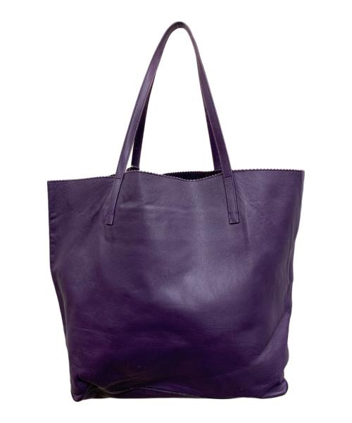 LOEWE（ロエベ）LOEWE (ロエベ) レザーハンドバッグ パープルの古着・服飾アイテム