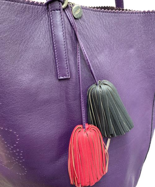 LOEWE（ロエベ）LOEWE (ロエベ) レザーハンドバッグ パープルの古着・服飾アイテム