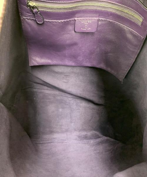 LOEWE（ロエベ）LOEWE (ロエベ) レザーハンドバッグ パープルの古着・服飾アイテム