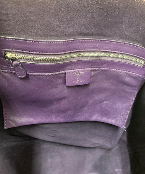 LOEWE（ロエベ）LOEWE (ロエベ) レザーハンドバッグ パープルの古着・服飾アイテム