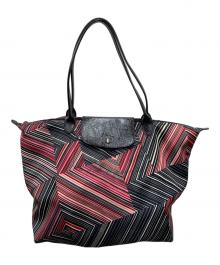 LONGCHAMP（ロンシャン）の古着「ハンドバッグ」｜ブラック×レッド