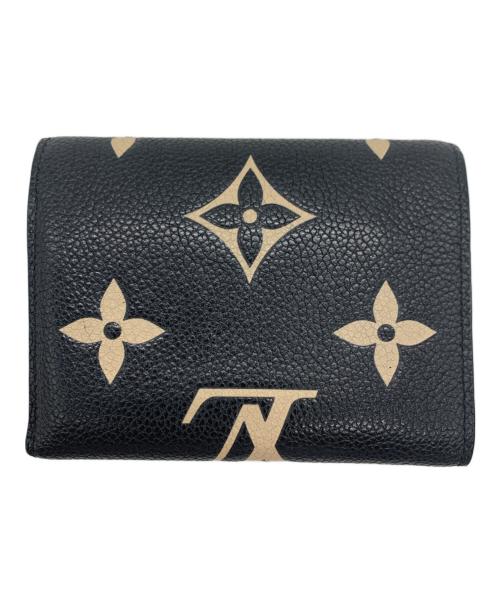 LOUIS VUITTON（ルイ ヴィトン）LOUIS VUITTON (ルイ ヴィトン) 3つ折り財布　ポルトフォイユ･ヴィクトリーヌ ブラック×ベージュの古着・服飾アイテム