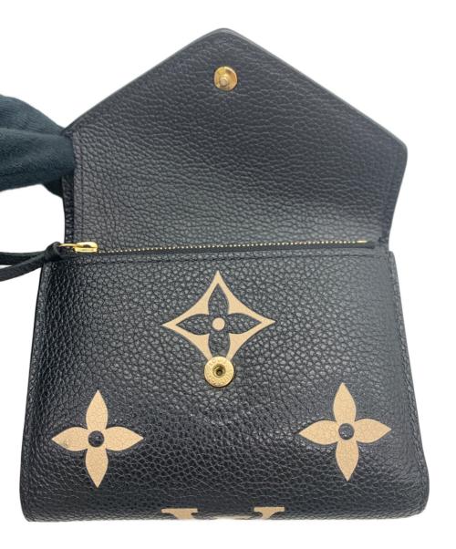 LOUIS VUITTON（ルイ ヴィトン）LOUIS VUITTON (ルイ ヴィトン) 3つ折り財布　ポルトフォイユ･ヴィクトリーヌ ブラック×ベージュの古着・服飾アイテム