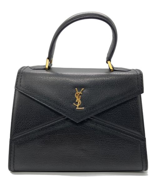 Yves Saint Laurent（イヴサンローラン）Yves Saint Laurent (イヴサンローラン) レザーハンドバッグ ブラックの古着・服飾アイテム