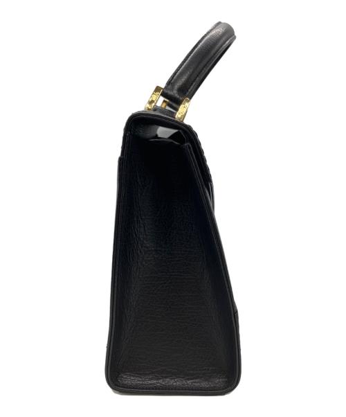 Yves Saint Laurent（イヴサンローラン）Yves Saint Laurent (イヴサンローラン) レザーハンドバッグ ブラックの古着・服飾アイテム