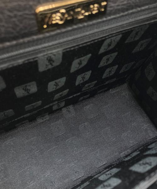 Yves Saint Laurent（イヴサンローラン）Yves Saint Laurent (イヴサンローラン) レザーハンドバッグ ブラックの古着・服飾アイテム