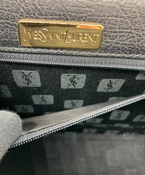 Yves Saint Laurent（イヴサンローラン）Yves Saint Laurent (イヴサンローラン) レザーハンドバッグ ブラックの古着・服飾アイテム