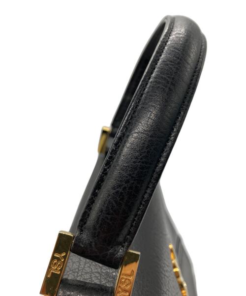 Yves Saint Laurent（イヴサンローラン）Yves Saint Laurent (イヴサンローラン) レザーハンドバッグ ブラックの古着・服飾アイテム