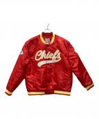 NFLエヌエフエル）の古着「サテンボンバージャケット」｜レッド