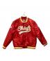 NFL（エヌエフエル）の古着「サテンボンバージャケット」｜レッド