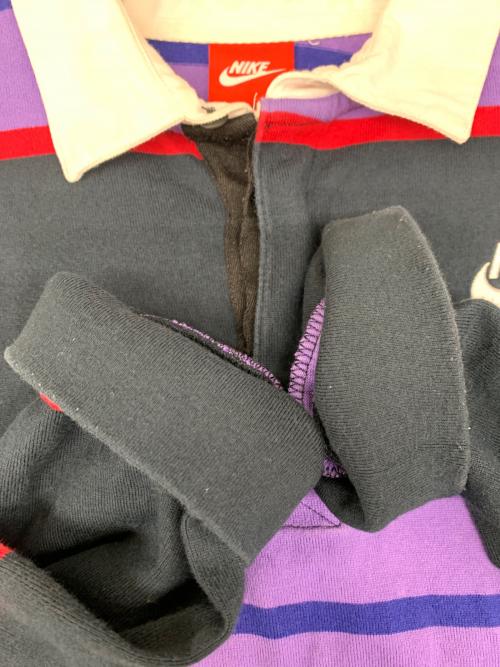 NIKE（ナイキ）NIKE (ナイキ) ラガーシャツ ブラック×パープル サイズ:Lの古着・服飾アイテム