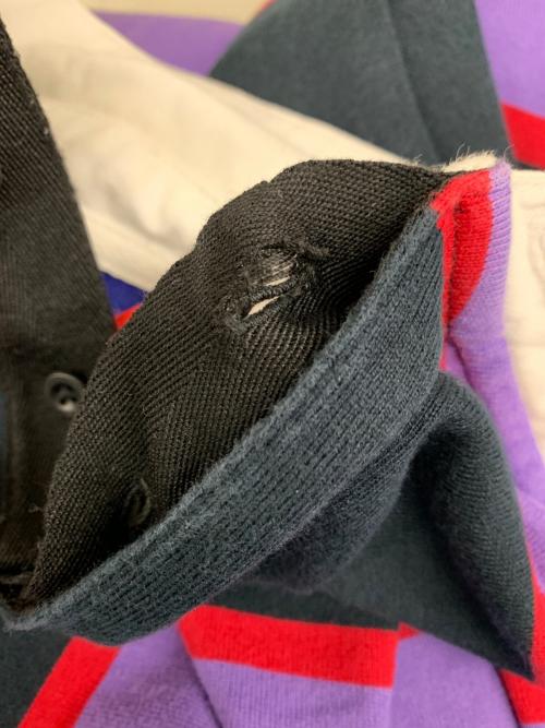 NIKE（ナイキ）NIKE (ナイキ) ラガーシャツ ブラック×パープル サイズ:Lの古着・服飾アイテム