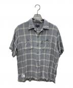 Schottショット）の古着「半袖シャツ」｜ライトグレー×ホワイト