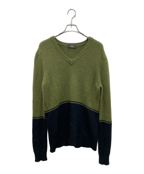 GABRIELE PASINI（ガブリエレパジーニ）GABRIELE PASINI (ガブリエレパジーニ) セーター グリーン×ブラック サイズ:Mの古着・服飾アイテム
