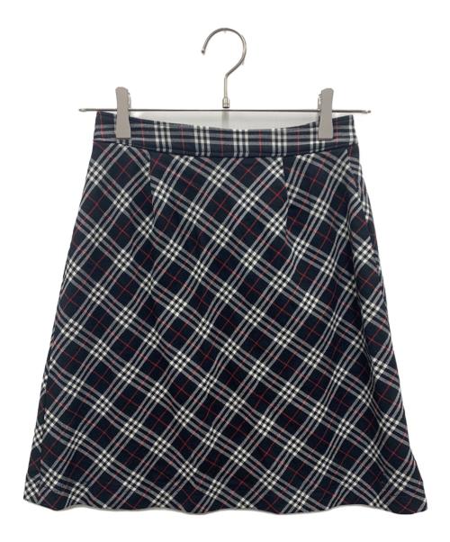 BURBERRY BLUE LABEL（バーバリー ブルー レーベル）BURBERRY BLUE LABEL (バーバリー ブルー レーベル) ミディスカート ホワイト×ブラック サイズ:38の古着・服飾アイテム