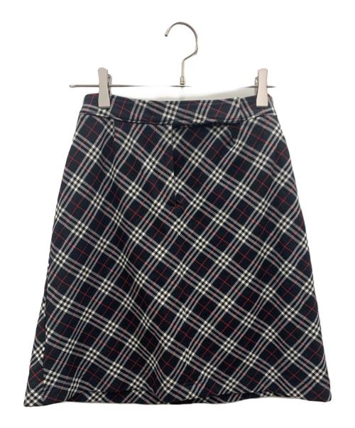BURBERRY BLUE LABEL（バーバリー ブルー レーベル）BURBERRY BLUE LABEL (バーバリー ブルー レーベル) ミディスカート ホワイト×ブラック サイズ:38の古着・服飾アイテム