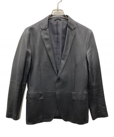 カルバンクライン レザージャケット 黒 ラムレザー シングル 36 短丈 中古・古着通販】Calvin Klein (カルバンクライン) ラムレザー