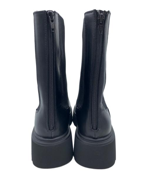 ORIENTAL TRAFFIC（オリエンタルトラフィック）ORIENTAL TRAFFIC (オリエンタルトラフィック) 厚底リブニットブーツ ブラック サイズ:Lの古着・服飾アイテム