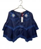 sara mallikaサラマリカ）の古着「半袖ブラウス」｜ネイビー