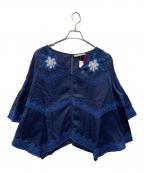 sara mallikaサラマリカ）の古着「半袖ブラウス」｜ネイビー