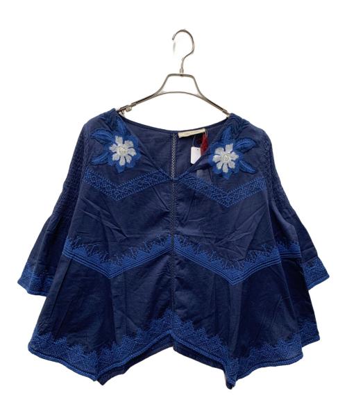 sara mallika（サラマリカ）sara mallika (サラマリカ) 半袖ブラウス ネイビー サイズ:free 未使用品の古着・服飾アイテム