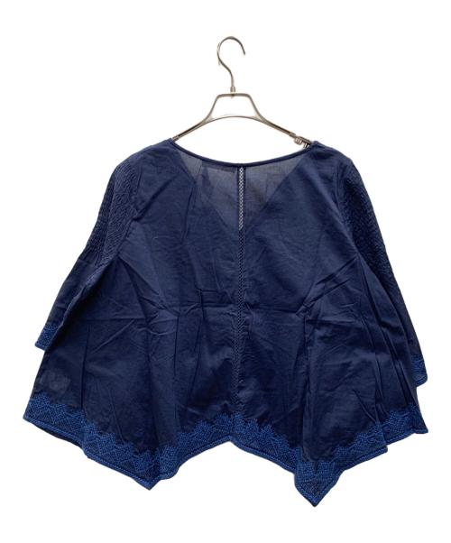 sara mallika（サラマリカ）sara mallika (サラマリカ) 半袖ブラウス ネイビー サイズ:free 未使用品の古着・服飾アイテム