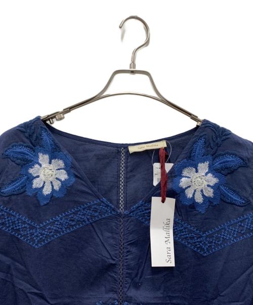 sara mallika（サラマリカ）sara mallika (サラマリカ) 半袖ブラウス ネイビー サイズ:free 未使用品の古着・服飾アイテム