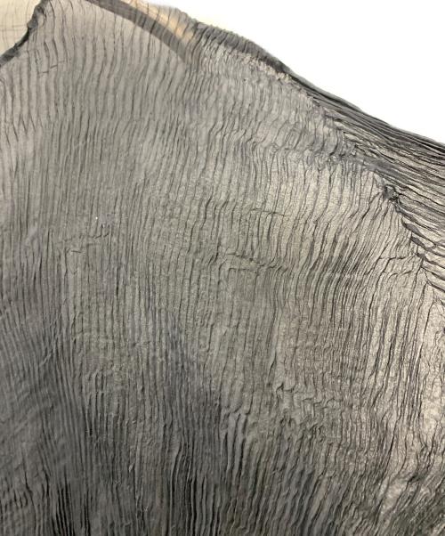 ISSEY MIYAKE（イッセイミヤケ）ISSEY MIYAKE (イッセイミヤケ) シフォンツイストラウンドネックカーディガン ブラック サイズ:2の古着・服飾アイテム