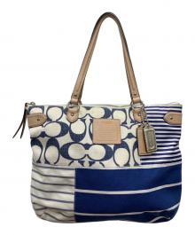 COACH（コーチ）の古着「トートバッグ」｜ホワイト×ネイビー