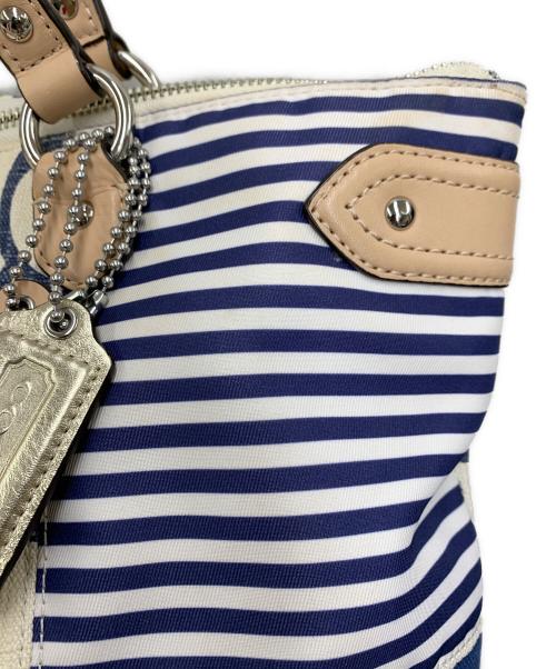 COACH（コーチ）COACH (コーチ) トートバッグ ホワイト×ネイビーの古着・服飾アイテム