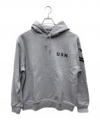 AVIREXアヴィレックス）の古着「パーカー」｜ライトグレー