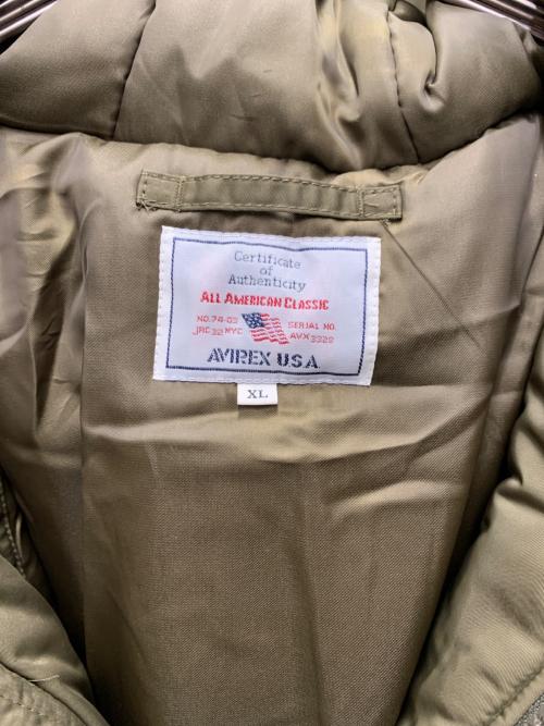 AVIREX（アヴィレックス）AVIREX (アヴィレックス) ミリタリージャケット オリーブ サイズ:XL 未使用品の古着・服飾アイテム