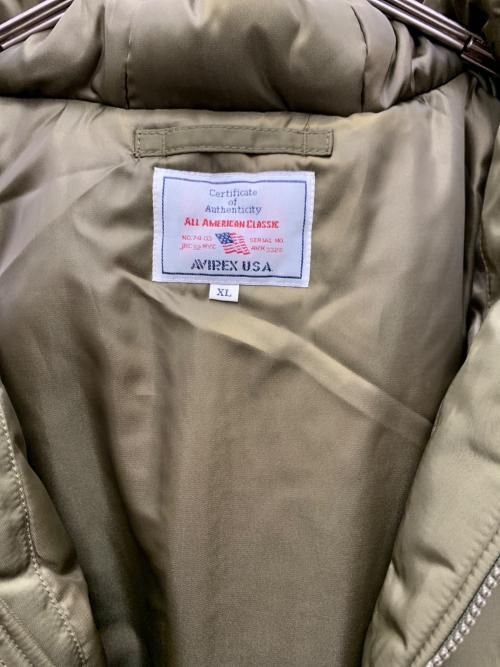 AVIREX（アヴィレックス）AVIREX (アヴィレックス) ミリタリージャケット オリーブ サイズ:XL 未使用品の古着・服飾アイテム