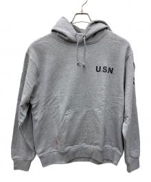 AVIREX（アヴィレックス）の古着「パーカー」｜ライトグレー