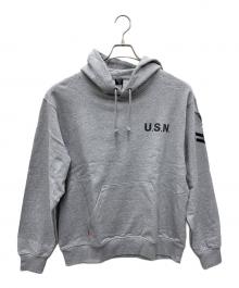 AVIREX（アヴィレックス）の古着「パーカー」｜ライトグレー