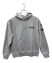 AVIREX（アヴィレックス）の古着「パーカー」｜ライトグレー