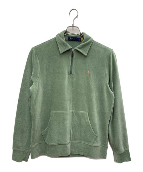 POLO RALPH LAUREN（ポロ・ラルフローレン）POLO RALPH LAUREN (ポロ・ラルフローレン) ハーフジップスウェット グリーン サイズ:Mの古着・服飾アイテム