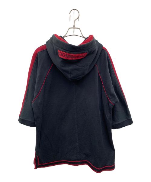 DOLCE & GABBANA（ドルチェ＆ガッバーナ）DOLCE & GABBANA (ドルチェ＆ガッバーナ) ジップパーカー ブラック×レッド サイズ:48の古着・服飾アイテム