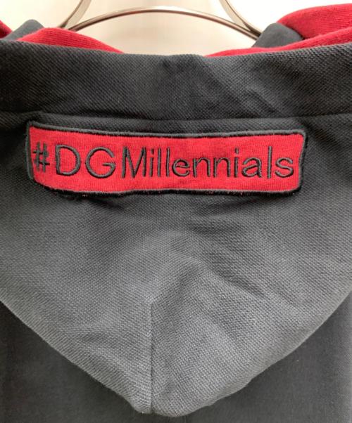 DOLCE & GABBANA（ドルチェ＆ガッバーナ）DOLCE & GABBANA (ドルチェ＆ガッバーナ) ジップパーカー ブラック×レッド サイズ:48の古着・服飾アイテム