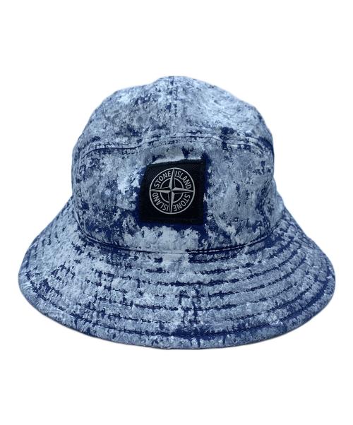 STONE ISLAND（ストーンアイランド）STONE ISLAND (ストーンアイランド) バケットハット ネイビー×ホワイト サイズ:Mの古着・服飾アイテム